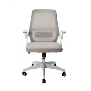 Silla Ejecutiva Verona Brazo Ajustable Malla Gris Base Blanco Ferrini
