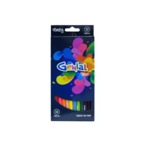 Lapiz de Color Largo 12 Colores Triangular Genial
