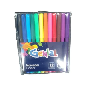 Marcador Escolar 12 Colores Genial Pvc