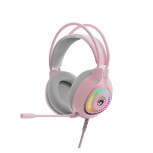 Audifono Marvo Gaming Usb 2.0 Rosa C/Microfono Rgb H8325 Pk