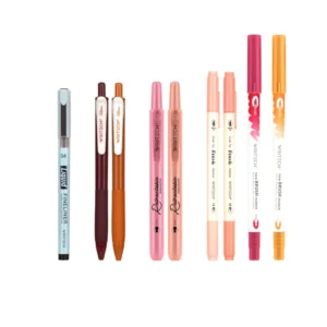 Boligrafo Writech Kit 9Pzs Rojo-Rosa Con Chinografo/Resaltador/Marcador Dual Con Lapicero