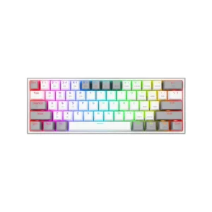 Teclado Redragon Gaming Fizz Pro Usb Tipo-C Blanco-Gris Rgb 60% K616 Mecanico