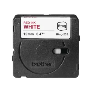 Cinta Brother Para Etiquetadora P-Touch Btag Rojo/Blanco 12Mm