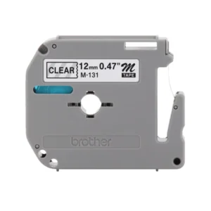 Cinta Brother Para Etiquetadora P-Touch M131 Negro/Transparente 12Mm